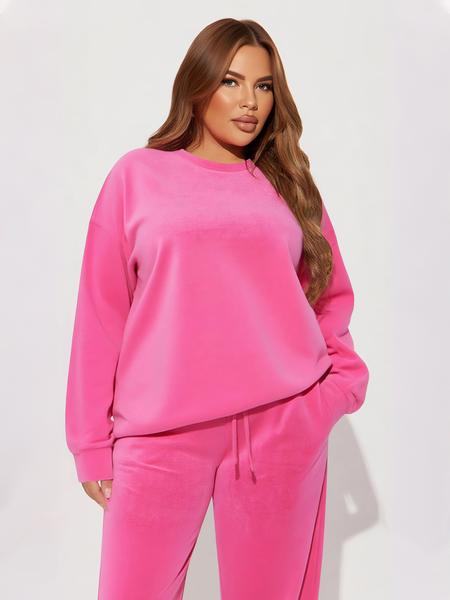 Women's Casual Fashion Long Sleeve Top & High Waist Straight Leg Pants Set, Autumn Winter, Comfortable and Stylish Clothing, Womenswear