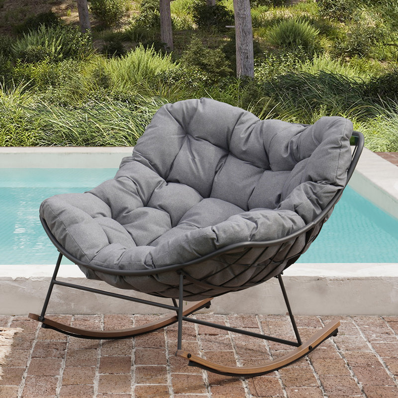 Arescart Rocker Chair with Cushion for Balcony Porch Patio