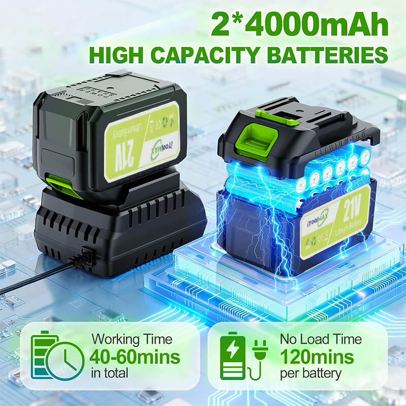 16 inches cordless snow shovel plus dual 4000mah battery itoolmax