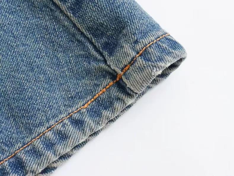 Elengatine Women's Denim Dress Half-Zip Collared Design Vintage Washed Blue Loose Fit Long Sleeve One Chest Pocket Trendy Casual Top Perfect for Daily Wear & Street Style Looks Short Womenswear Zipper Cowboy - Polo