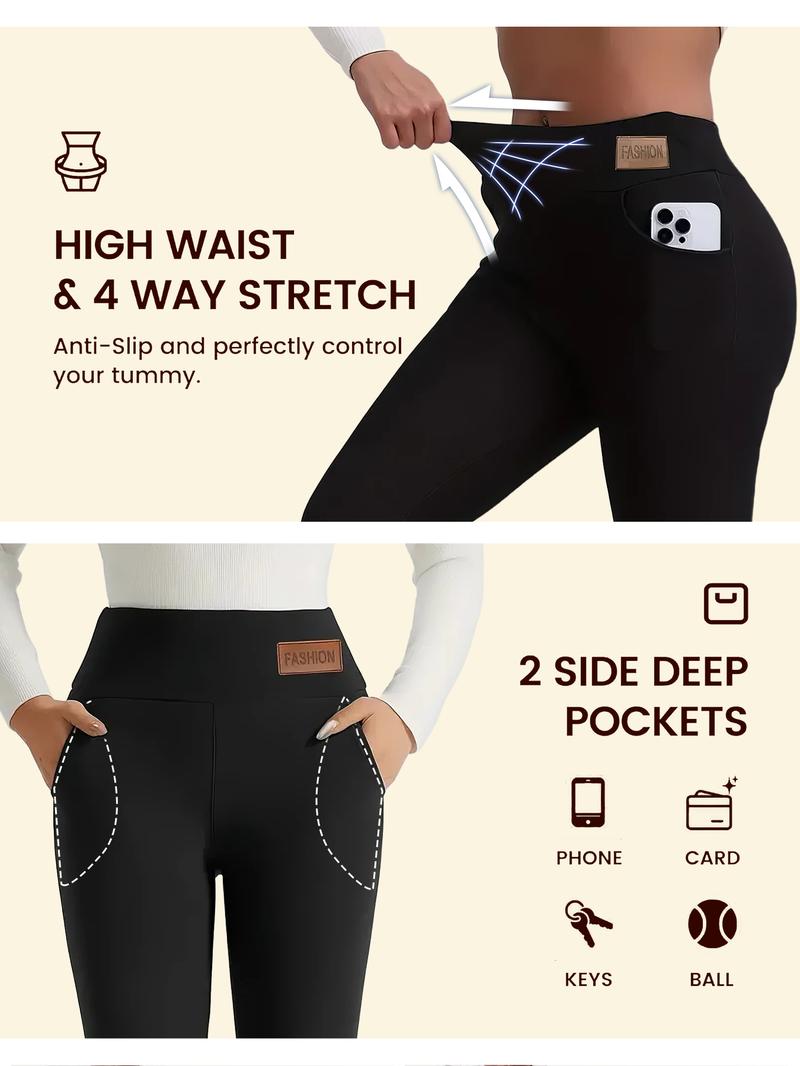 2 Pack Winter Sport Leggings High Waist Thick Wool Pants,Warm Velvet Thick Thermal Pants Fleece Legging Winter Clothes Women,For Outdoor Fitness Yoga Pants, Autumn/Winter