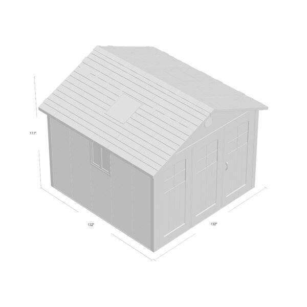 11 ft. W x 11 ft. D Plastic Storage Shed