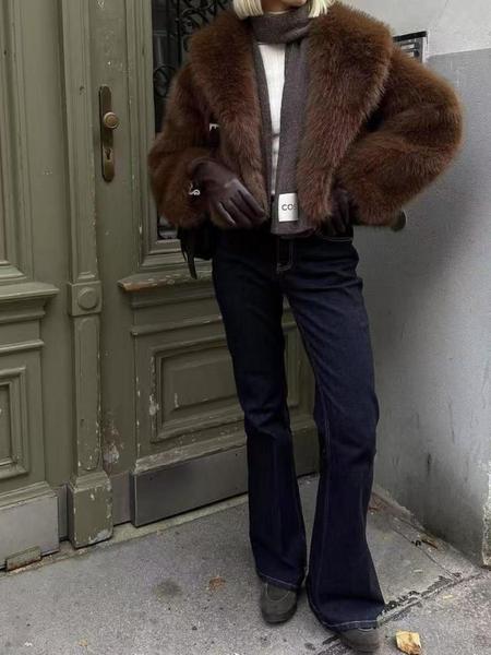 Women's Faux Fur Short Coat, Warm Loose Fit Winter Jacket, High-End Look, New Trendy Design, Perfect for Cold Weather