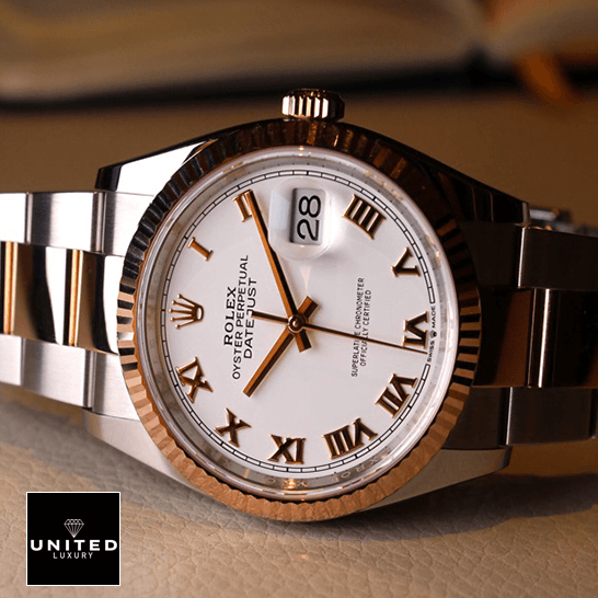 Rolex Datejust 126231 Oyster Roman White Dial Replica on the box