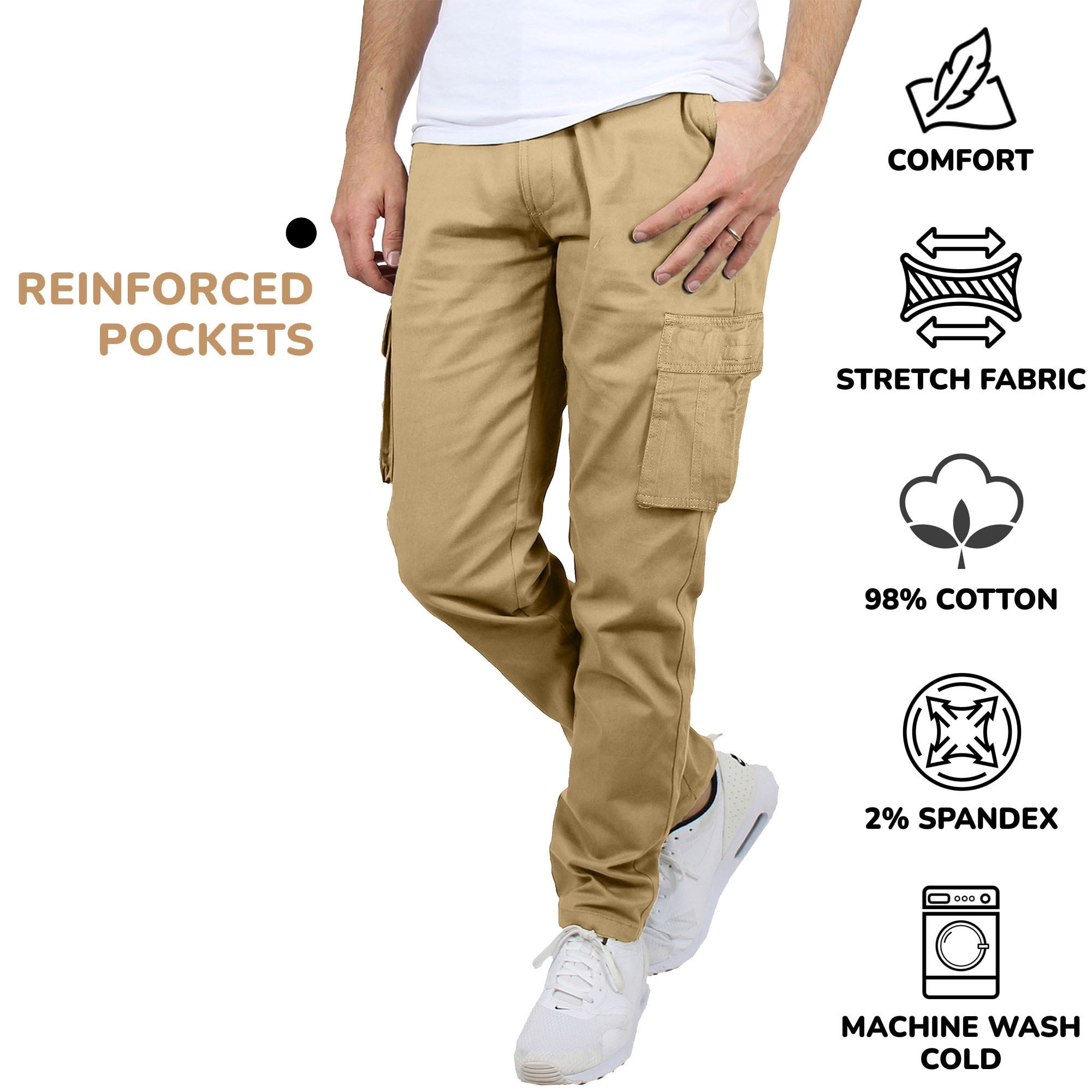 Men's Cotton Flex Stretch Classic Cargo Pants