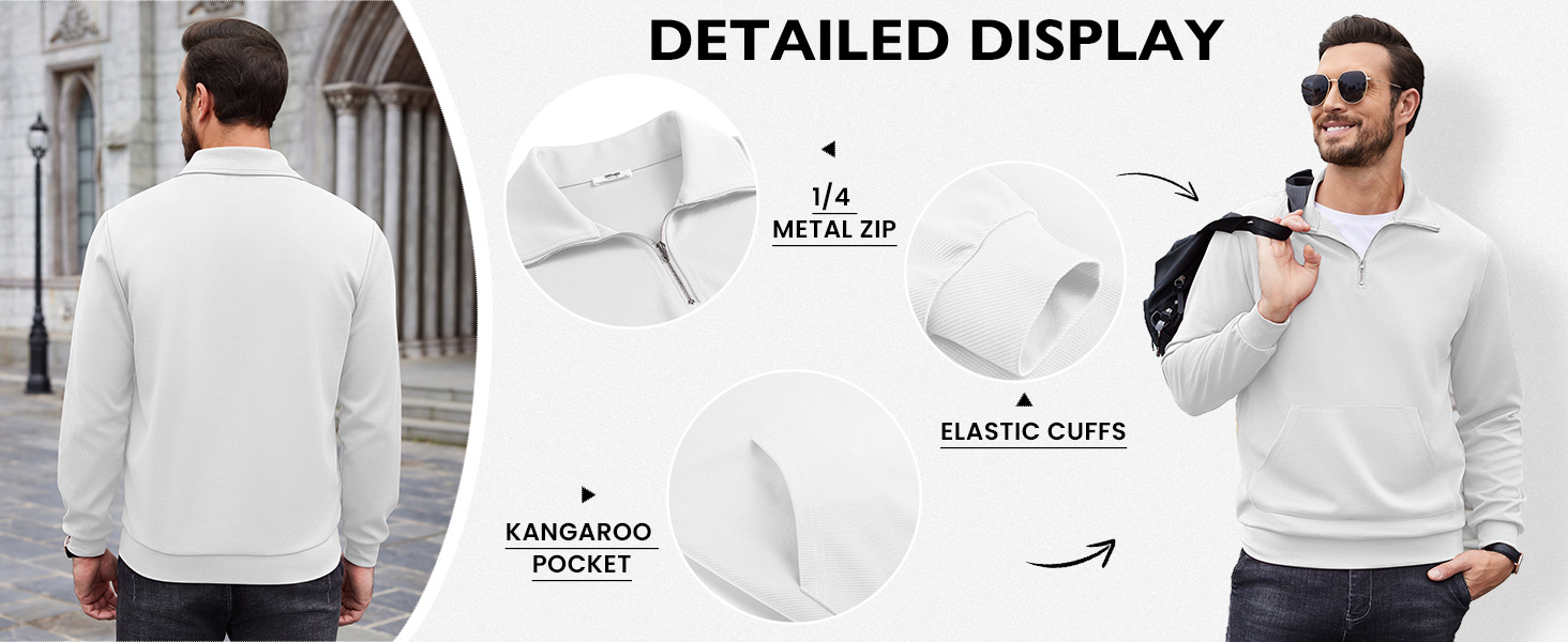 coofandy quarter zip for men