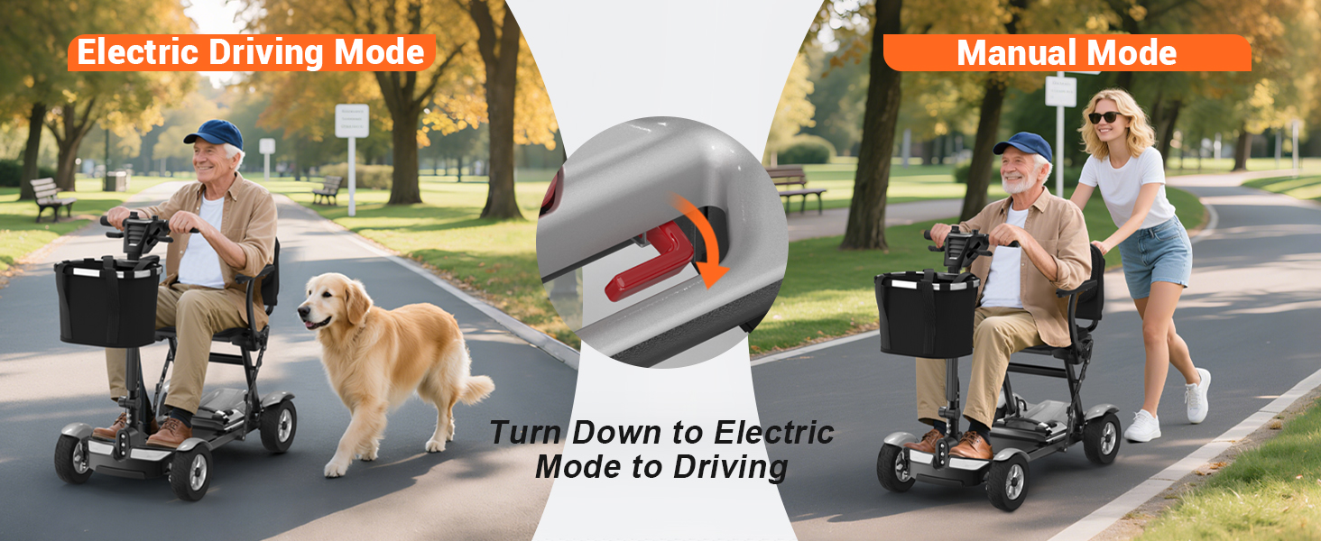 BIQISSI Mobility Scooter for Adults, 47lbs Foldable Electric Powered Scooter w/350LBS Capacity