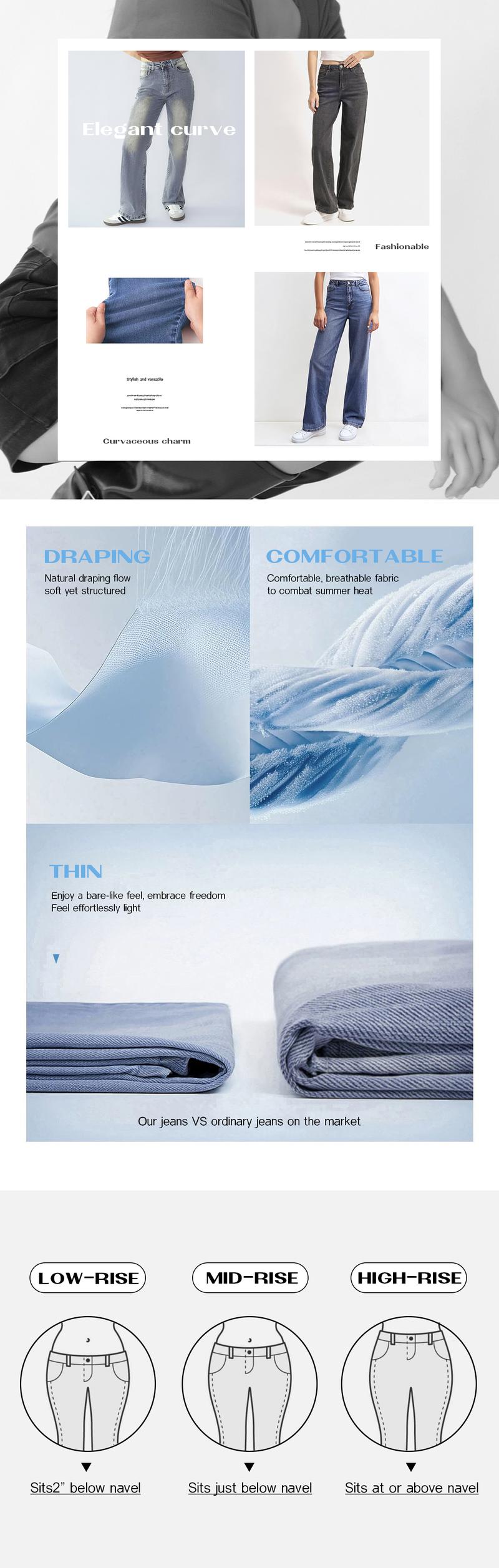 KatchMe Women's Minimalist High Waist Denim Stretch Wide Leg Jeans, Trendy Multi-Pocket Denim Trousers for Women, Classic Women's Pants, Street Womenswear