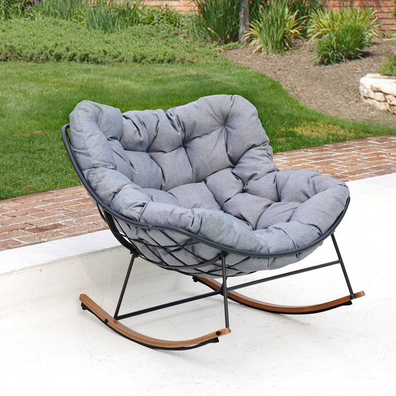 Arescart Rocker Chair with Cushion for Balcony Porch Patio
