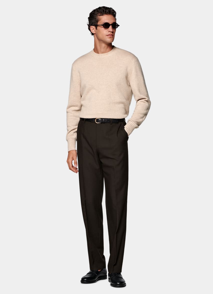 Dark Brown Straight Leg Pants - 3