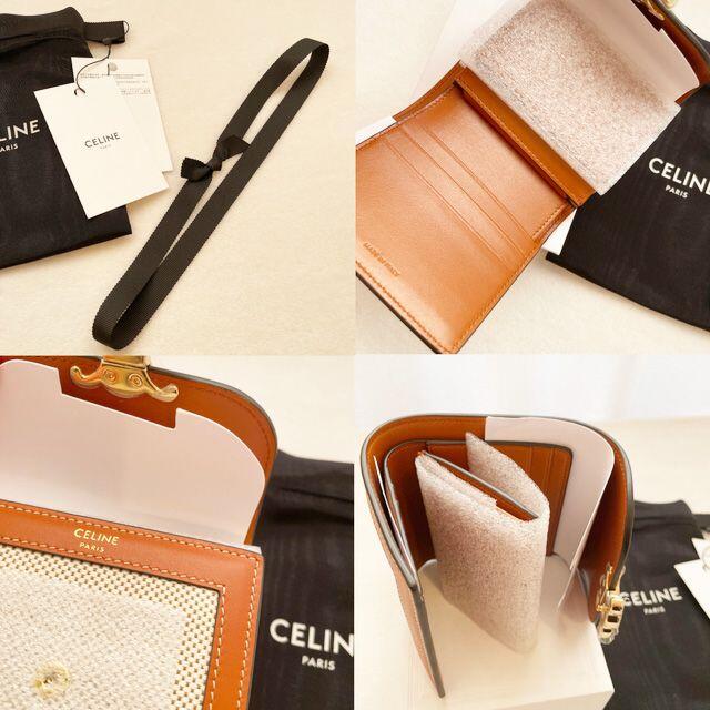 celine - 新品 正規 CELINE トリオンフ スモールフラップウォレット タン/ホワイトの通販 by ☆Lion shop☆|セリーヌならラクマ