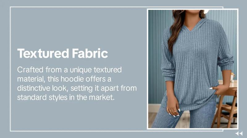 Plus Size Plain Textured Drop Shoulder Hoodie, Lady Casual Comfort Long Sleeve Pullover for Spring & Fall, Country Outfits, Women's Plus Size Clothes for Daily Wear, Going Out Top, Spring Knitted Hoodie