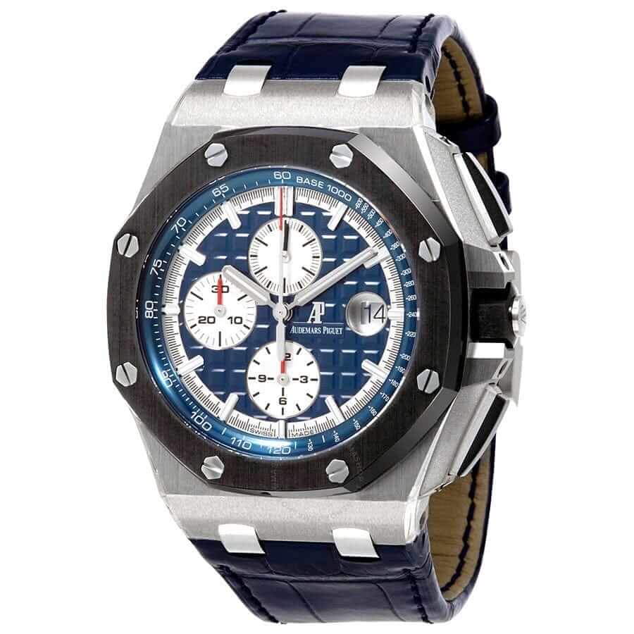 audemars piguet royal oak offshore blue alligator leather men s watch 26401po.oo .a018cr.01