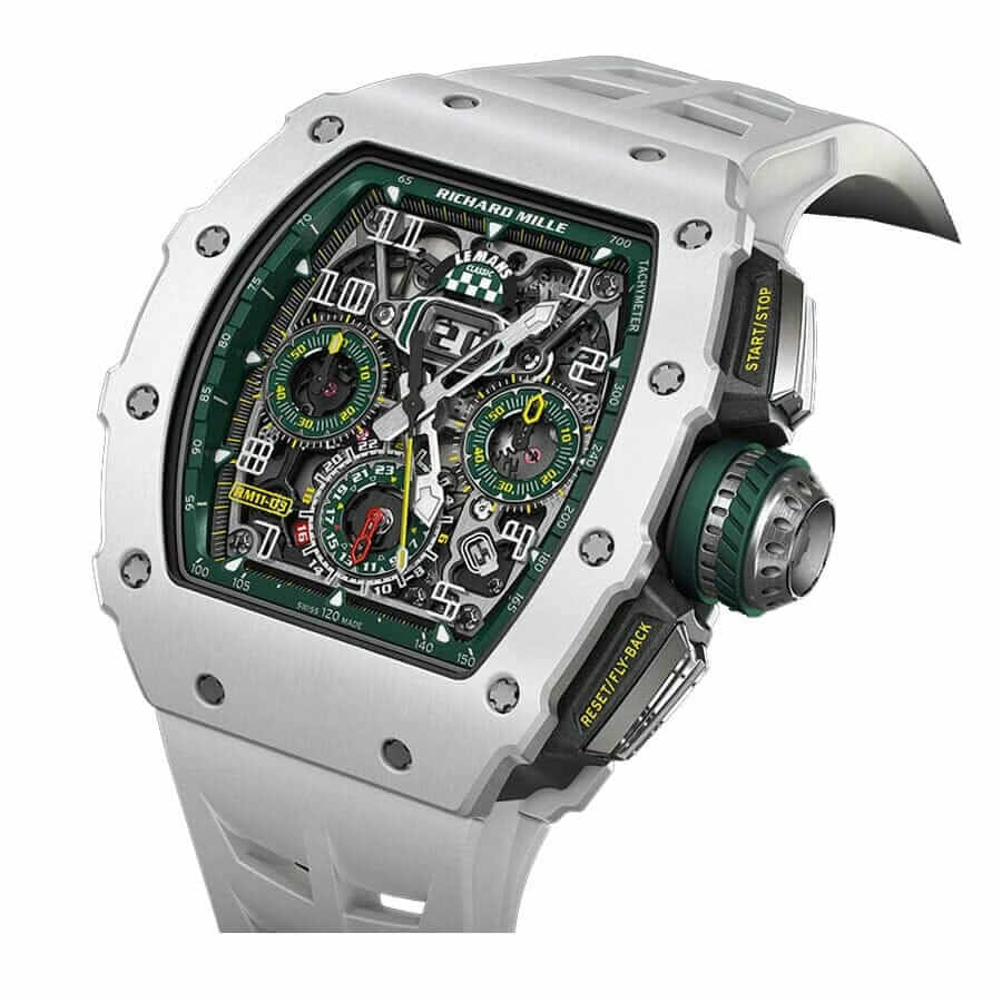 richard mille le mans classic white atz ceramic chronogra