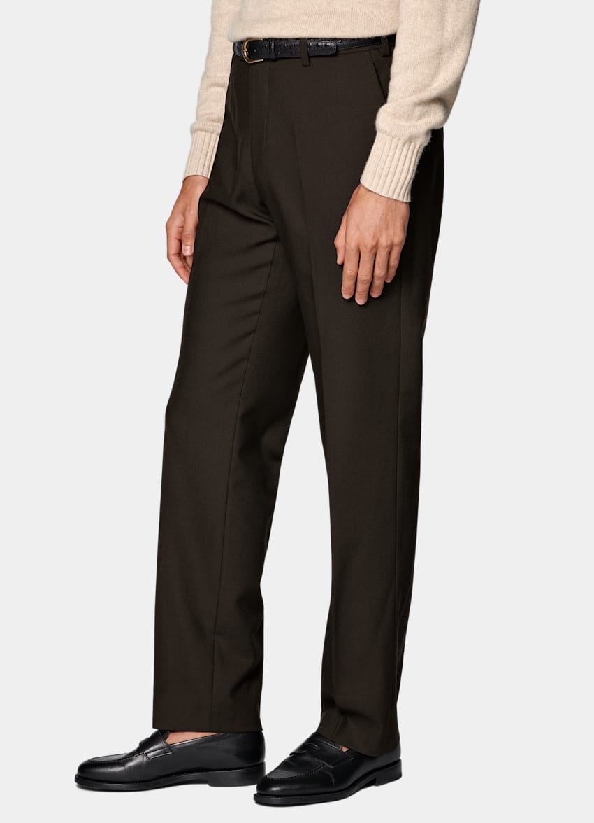 Dark Brown Straight Leg Pants - 4