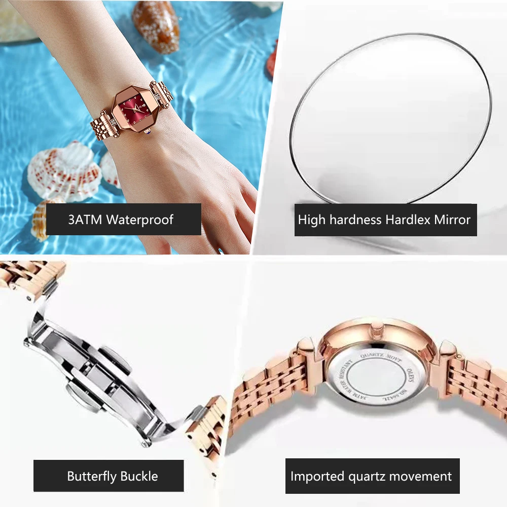POEDAGAR Women Watch Fashion Luxury Stainless Stain Waterproof Quartz Watches Top Brand Rose Gold Ladies Wristwatch Gift
