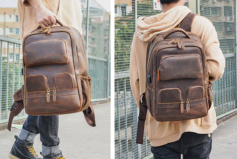 Outdoor Model&nbsp;Show of Leather Backpack