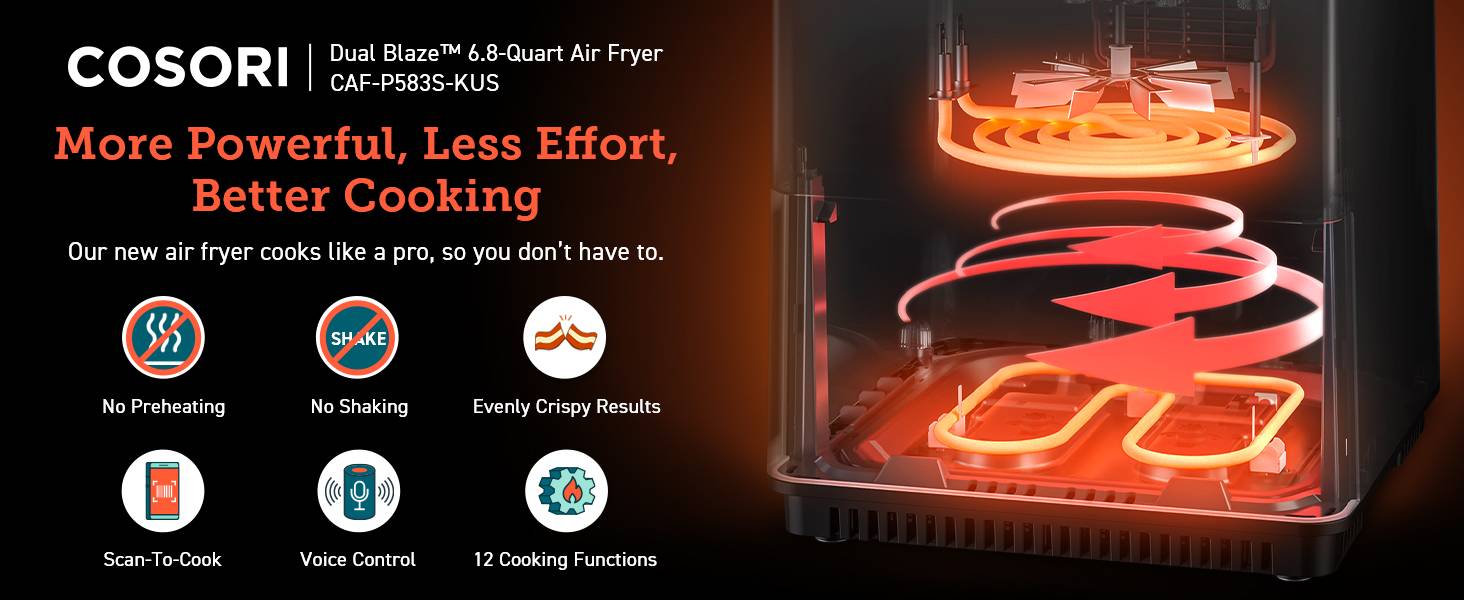 More Powerful, Less Effort, Better Cooking.Our new air fryer cooks like a pro, so you don��t have to.