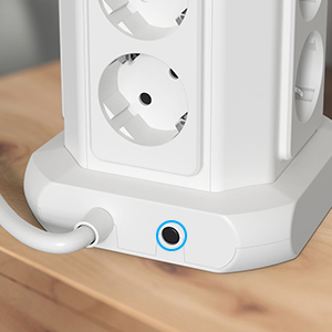 Tower power strip surge protection 12 compartments with 4 USBs