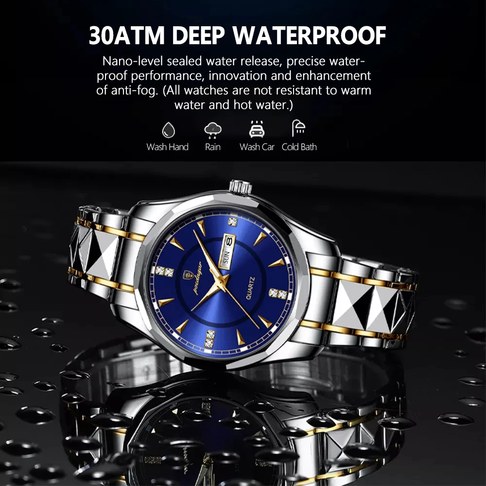POEDAGAR 2021 New Fashion Men's Watches Stainless Steel Top Brand Luxury Waterproof Men Quartz Wristwatches Relogio Masculino