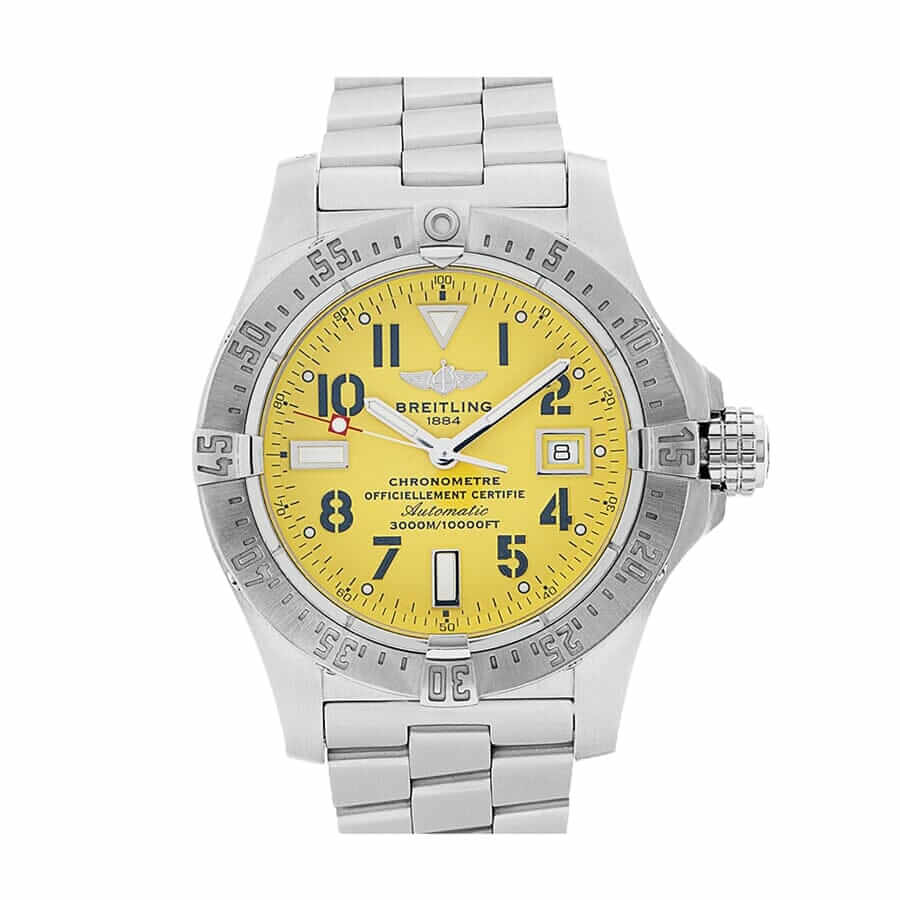 breitling-aeromarine-avenger-yellow-dial-steel-replica-watch