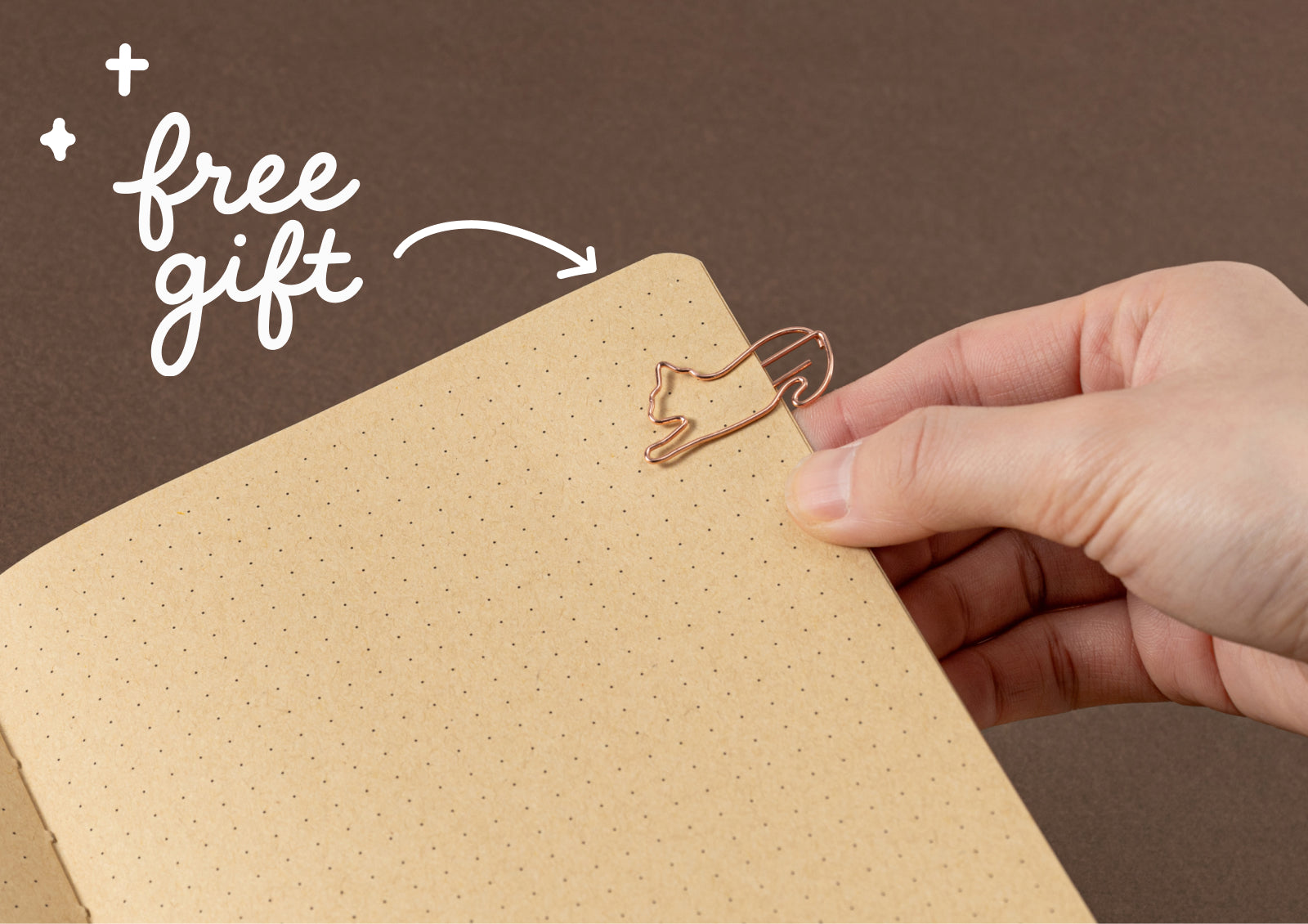 Tsuki Midnight Neko Dreams notebook back pocket feature shown being opened with finger.