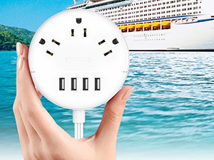 Flat Plug Extension Cord Power Strip with USB Ports Mounted Extension Cord with Multiple outlets