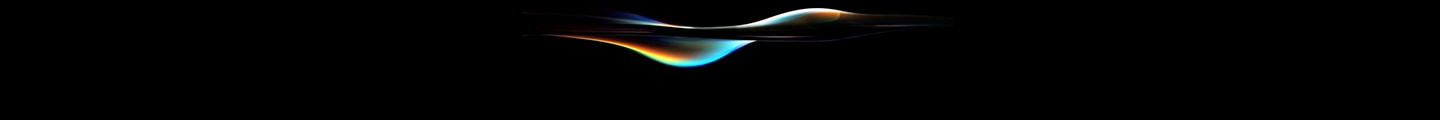 Two multi-colored wave-formed shapes against dark background. 