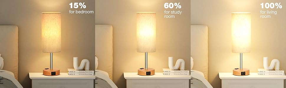red wood touch lamp with 3 way dimmable