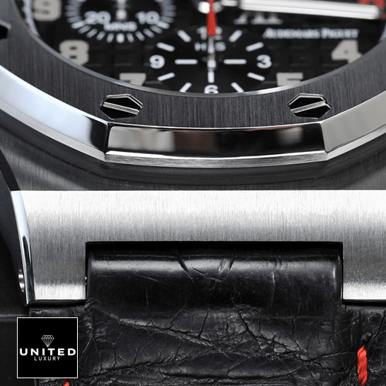 Audemars Piguet Royal Oak Black Leather Bracelet Steel Case Replica