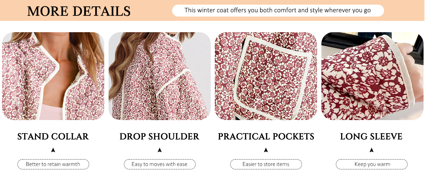 Short Quilted Puffer Jacket Long Sleeve Lightweight Cardigan Outwear