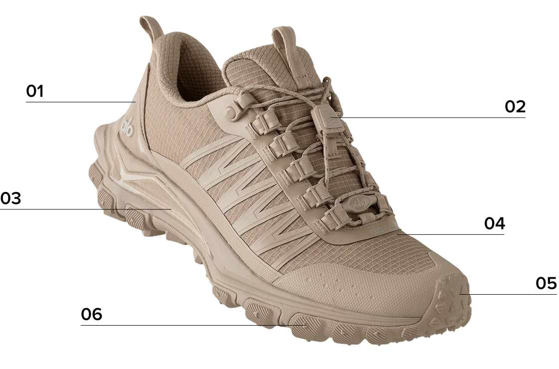 ALO Trail shoe in gravel color