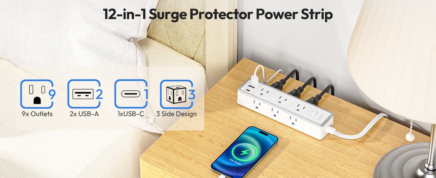 12-in-1 surge power strip