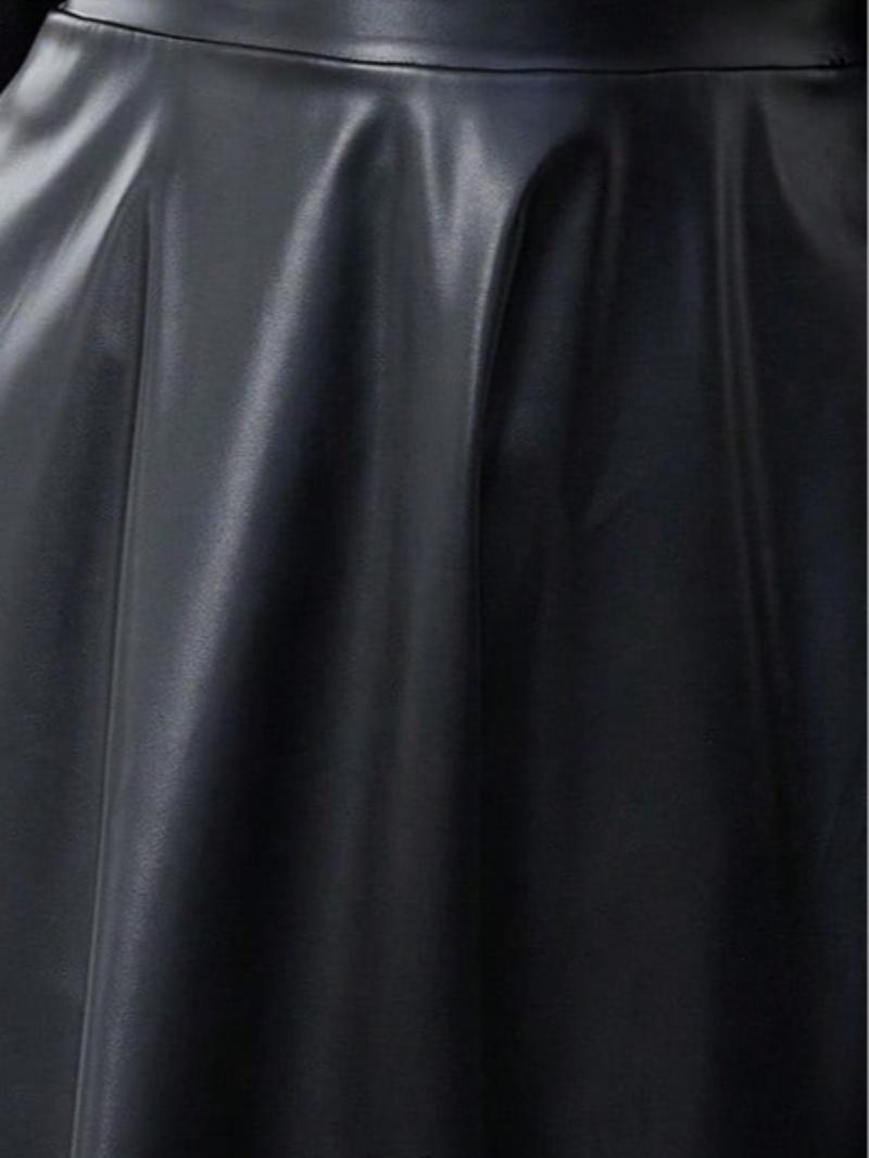 Plus Size A-Line Dress, Mock Neck Long Sleeve Woven Fabric, Fall & Winter Fashion, Elegant Party Style, Comfortable Slim Fit Design