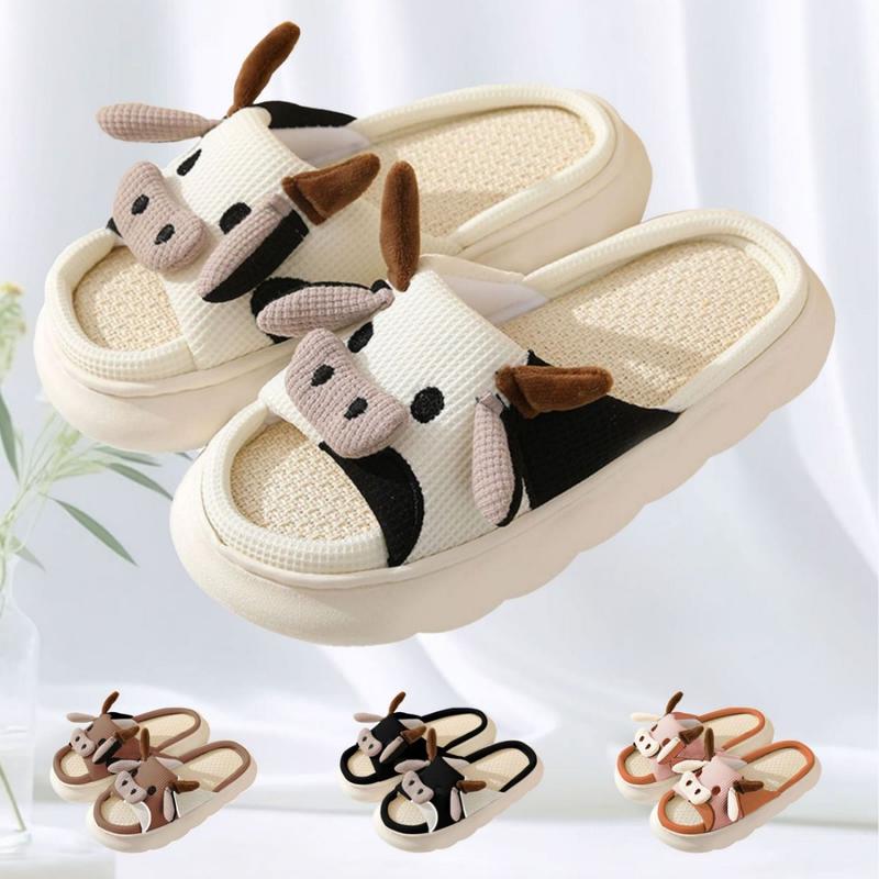Cartoon Animal Shape Slippers, Womens Four Seasons Home Linen Slippers锛�Winter Warm Shoes