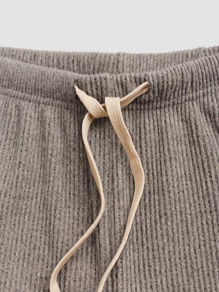 Women's Casual Comfortable Round Neck Long Sleeve Knit Sweater Set, High Waist Versatile Wide Leg Pants, Perfect for Daily Wear