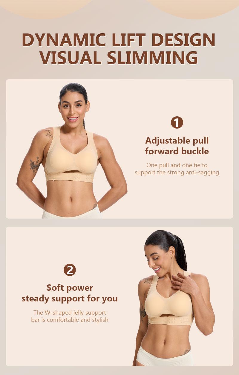 Posture Corrector Bra, 2-in-1- SupportiveShapewear for Back Pain Relief & ShoulderSupport for WomenUnderwearSeamless,Adjustable Support forBack& Shoulders Corset Shaper Sporty Waist Slimmer,Women's seamless bras, comfortable bras, Black Fit