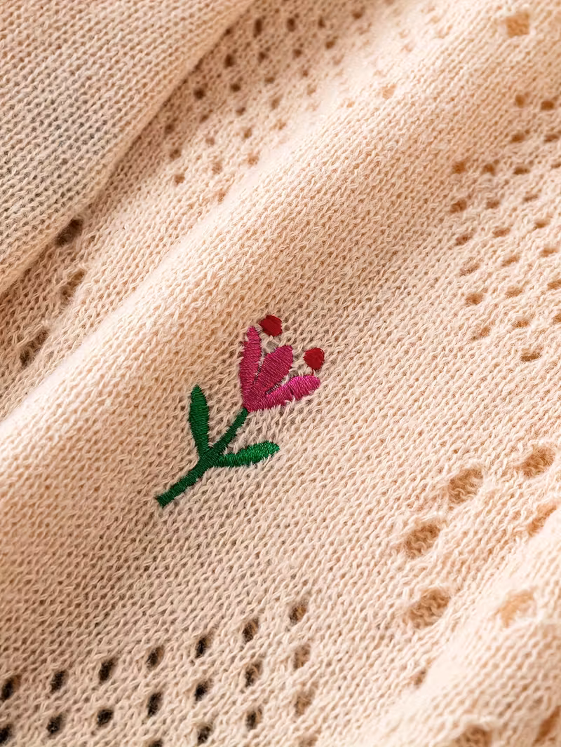 plus size floral embroidery sweater casual cut out long sleeve crew neck sweater for spring womens plus size clothing Product details 23