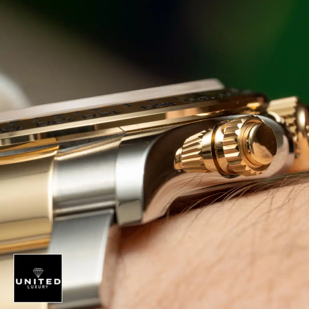 Rolex Daytona Cosmograph 116503 Replica Yellow Gold button & crown pusher