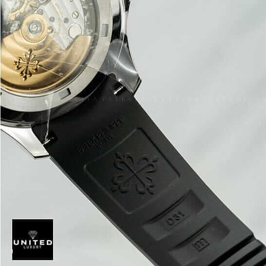 Patek Philippe Black Rubber Bracelet Steel Bezel Replica white background