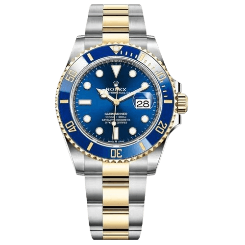 rolex submariner date two tone blue dial