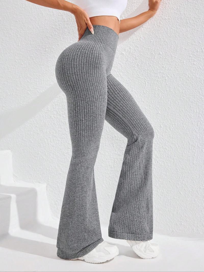 Women's Solid High Waist Sports Leggings, Casual Comfy Breathable Skinny Pants for Yoga Gym Workout Running, Ladies Sportswear for All Seasons, Skinny Yoga Bottoms