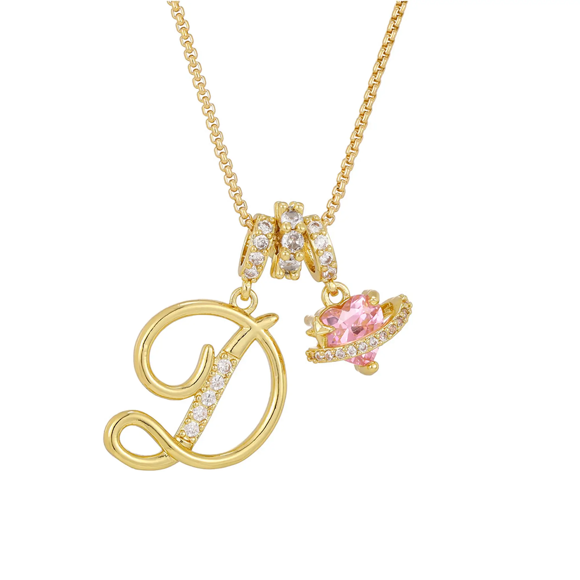 Golden Initial Necklace – Personalized A to Z Letter Pendant in 18K Gold Plating-mysite-KissLila