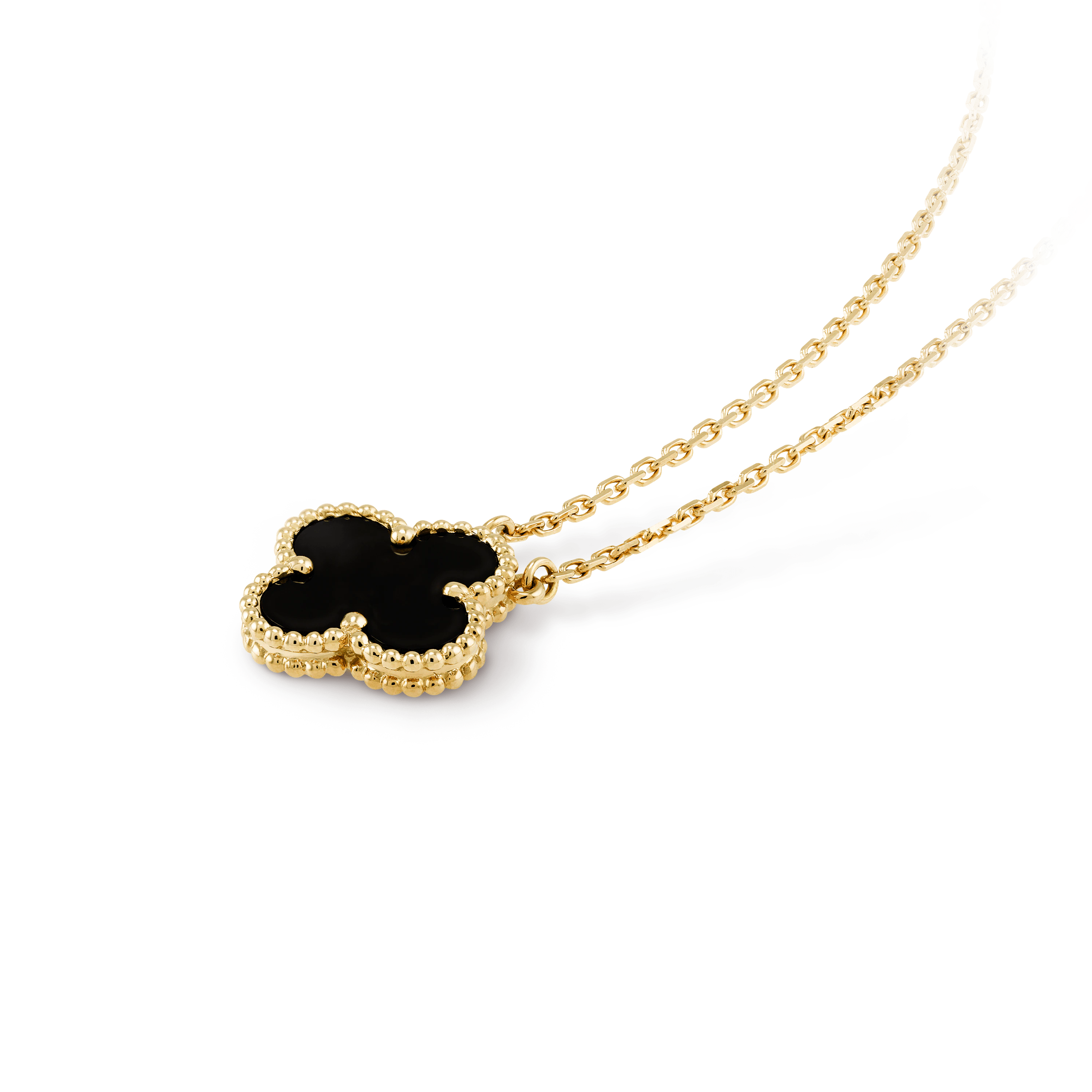 ヴィンテージ アルハンブラ ペンダント, イエローゴールド, オニキス:1 石, Three Fourth, Jewelry Pendent