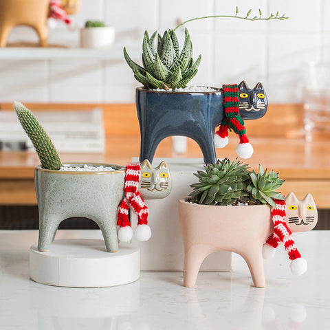 Kitten Cartoon Planter