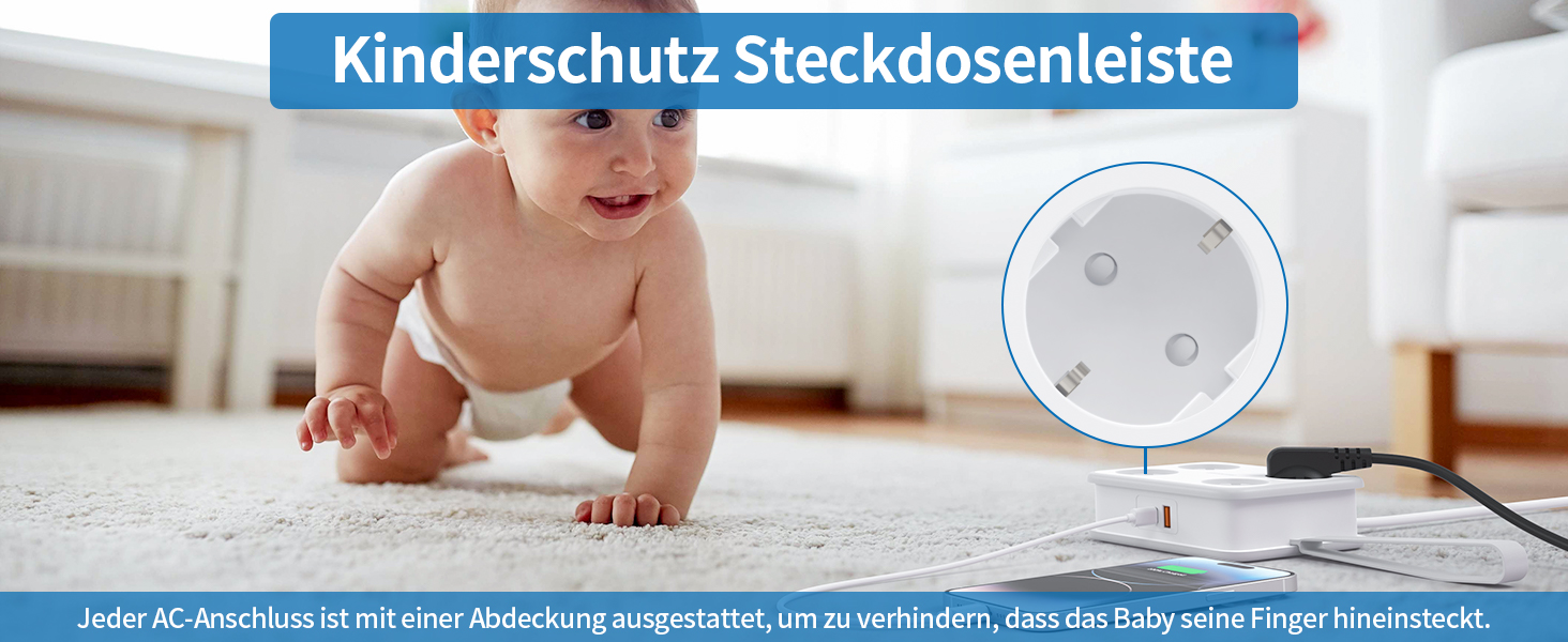 4 Fach Steckdosenleiste USB C Mehrfachsteckdose USB
