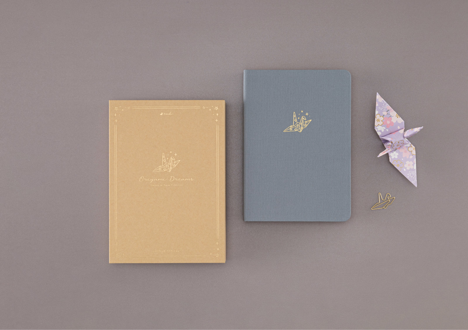A photo of Tsuki Journey in Japan Origami Dreams Kraft Notebook