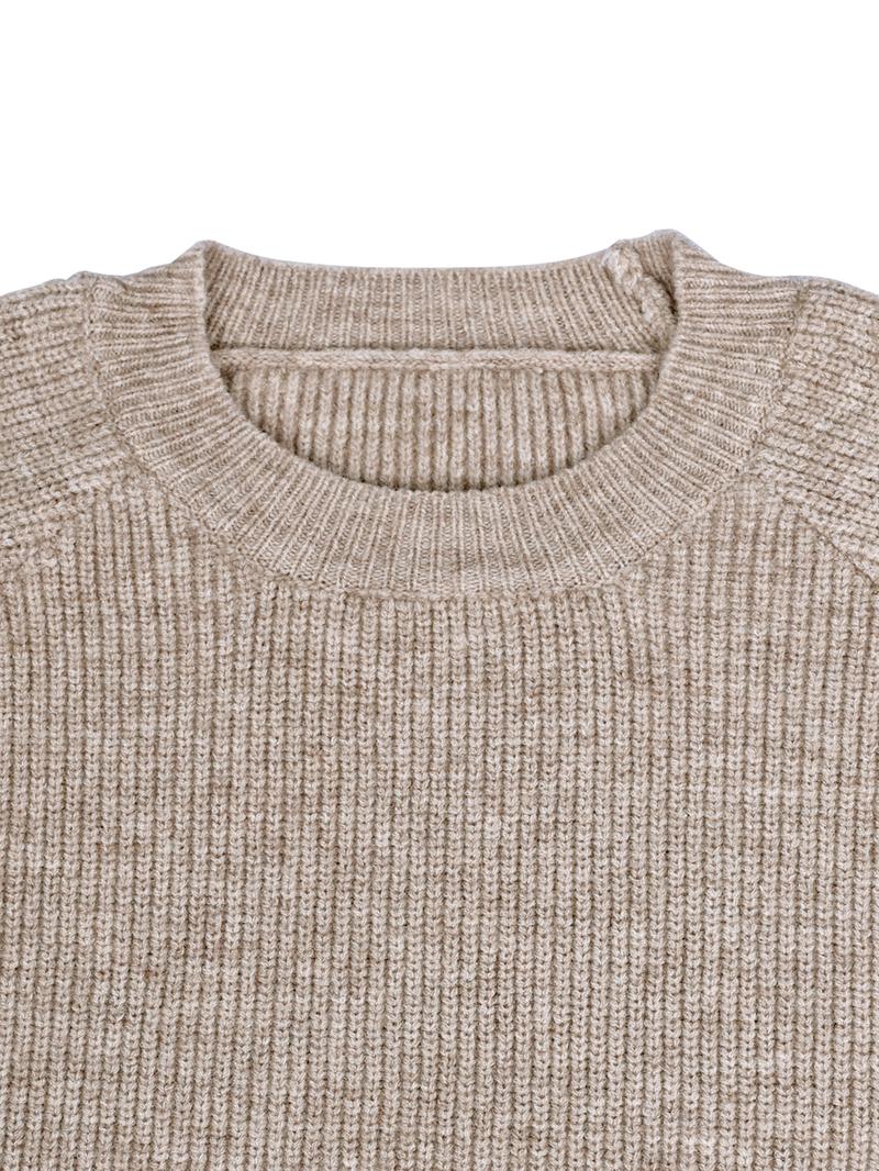 Women's Raglan Sleeve Split Sweater & Elastic Waist Pants Set, Basic Round Neck Top & Pants Sweater Set, Women's Autumn & Winter Clothing for Daily Wear.