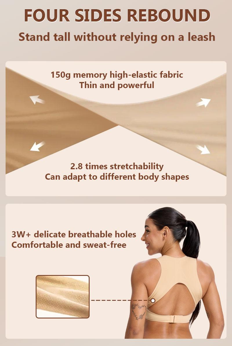 Posture Corrector Bra, 2-in-1- SupportiveShapewear for Back Pain Relief & ShoulderSupport for WomenUnderwearSeamless,Adjustable Support forBack& Shoulders Corset Shaper Sporty Waist Slimmer,Women's seamless bras, comfortable bras, Black Fit