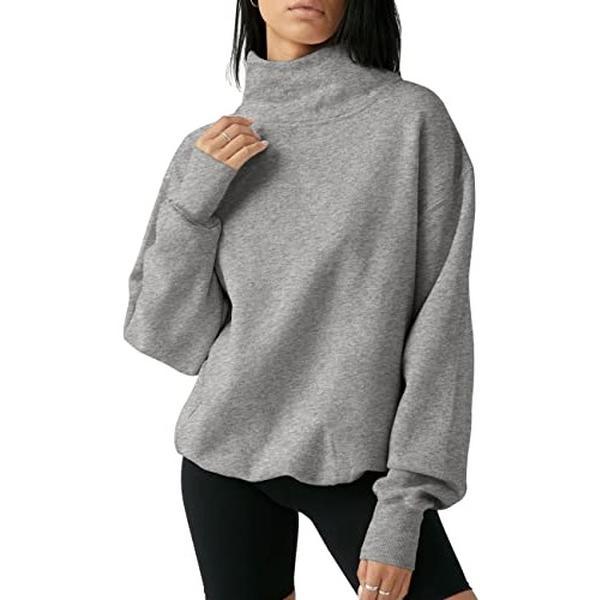 FISOEW Women's Oversized Turtleneck Sweatshirt Long Sleeve Pullover Casual Tops Womenswear Hoodie FallFreshness TikTokShopBlackFriday TikTokShopCyberMonday